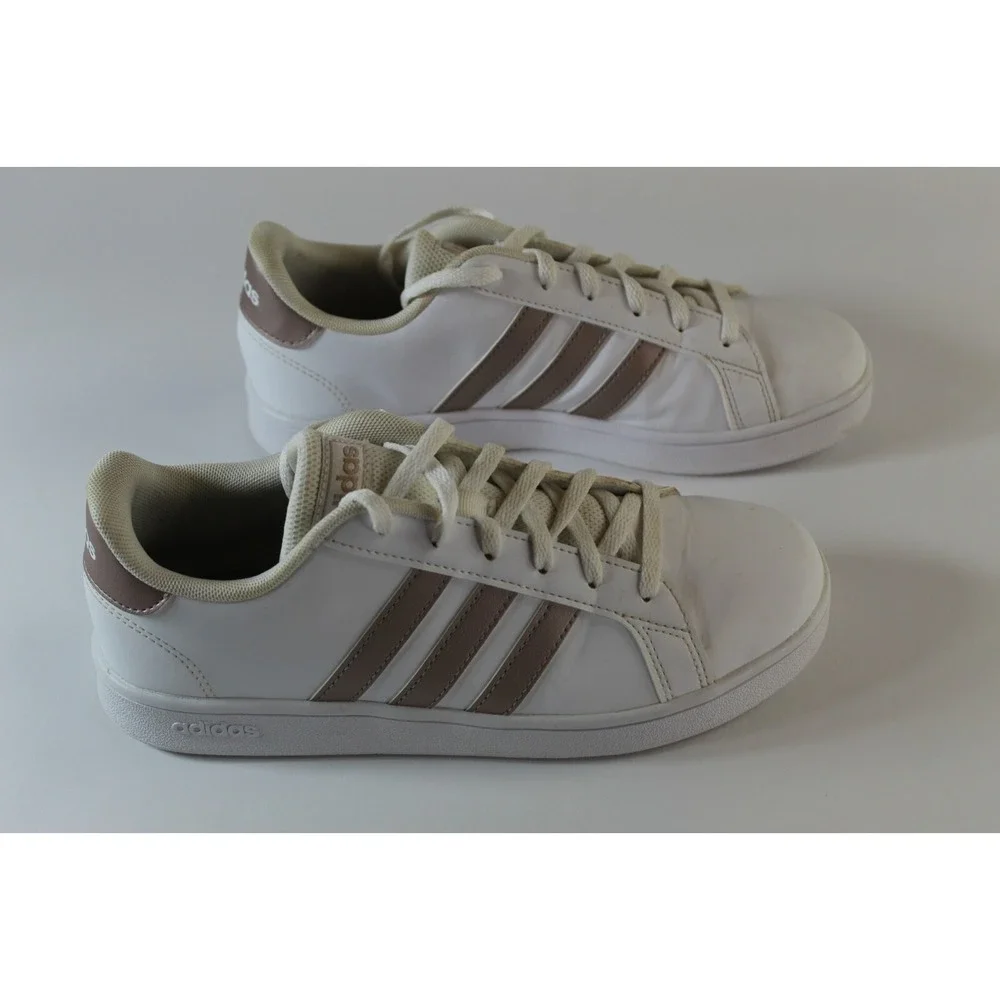 Adidas Women's Size‎ 5 Tennis Grand Court 2.0 Rose Gold Pink White Sneaker